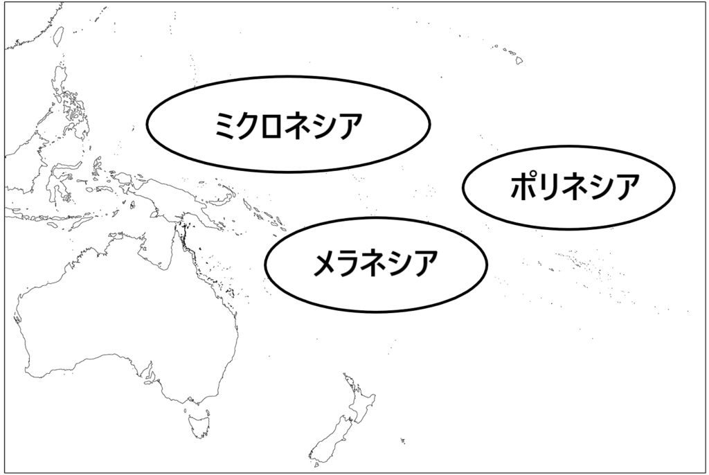 オセアニア州の地図