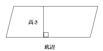 平行四辺形の底辺と高さを表す図