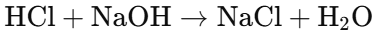 酸と塩基が反応して水と塩ができる中和反応の化学式