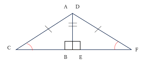 直角三角形2つを重ね合わせた図