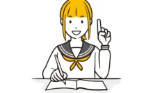 笑顔で勉強する生徒