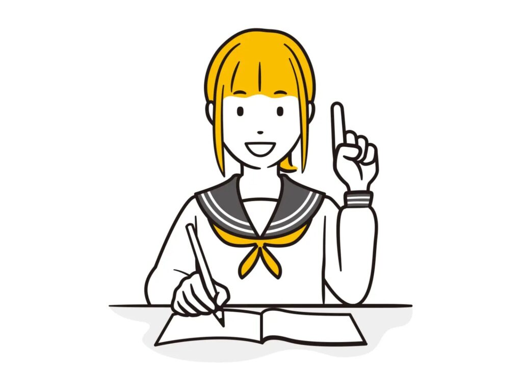ポイントを解説する中学生