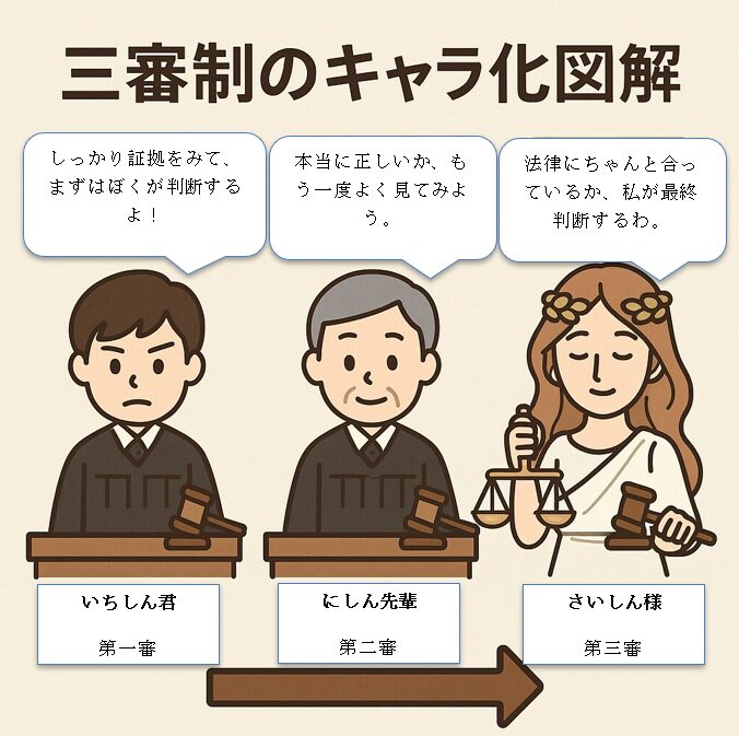 三審制のキャラ化図解