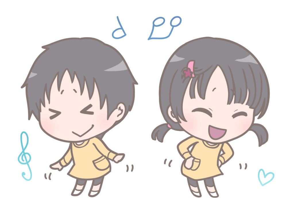 楽しそうな男の子と女の子