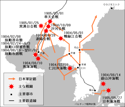 日露戦争の地図