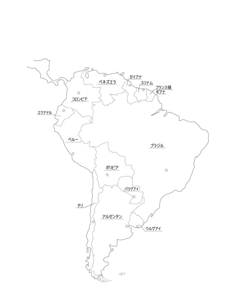 南アメリカ州の地図