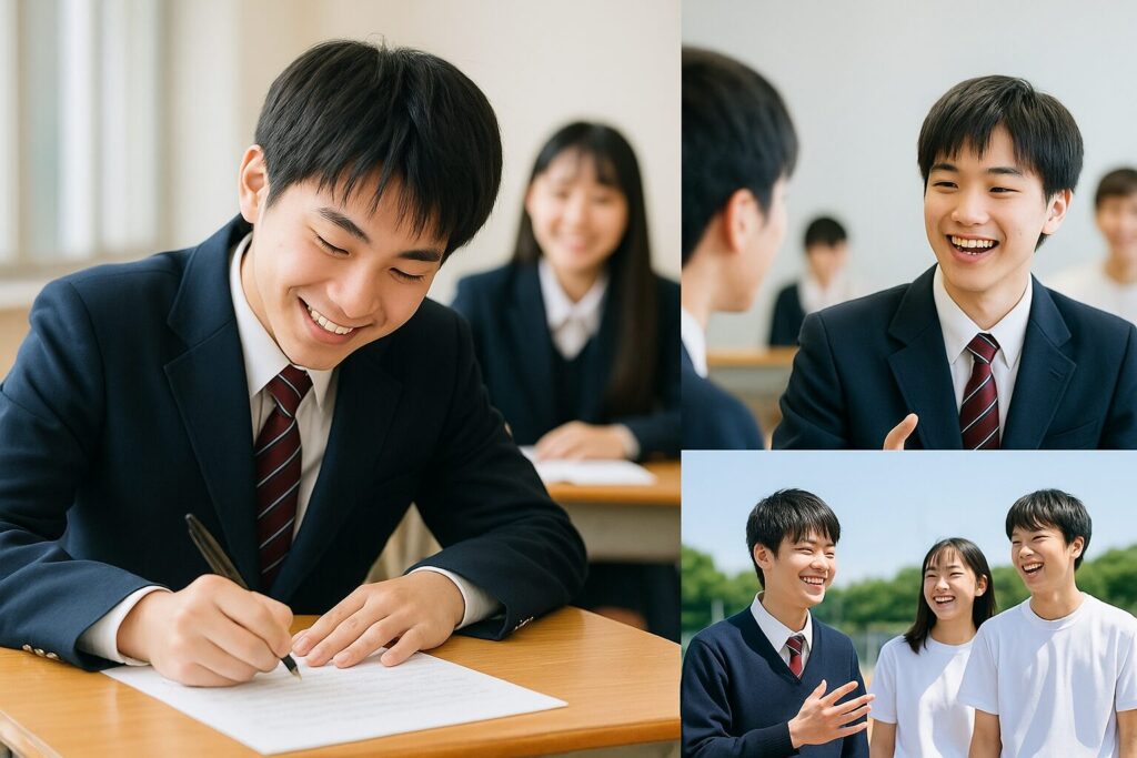 総合型選抜に向けて志望理由書を作成する高校生