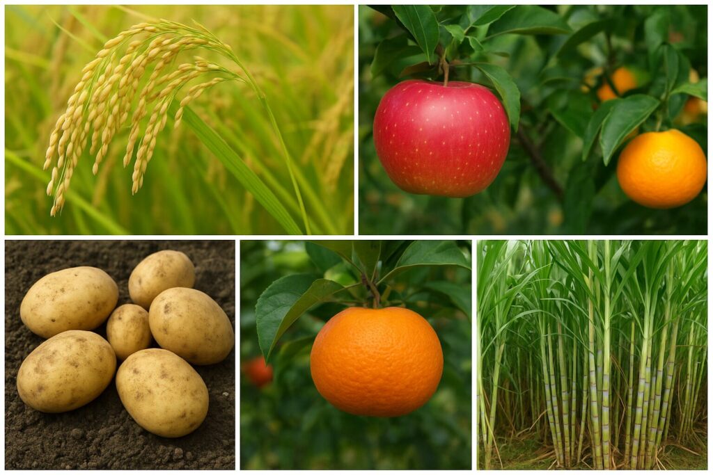 日本の代表作物｜米、果物、野菜、さとうきびなどの写真