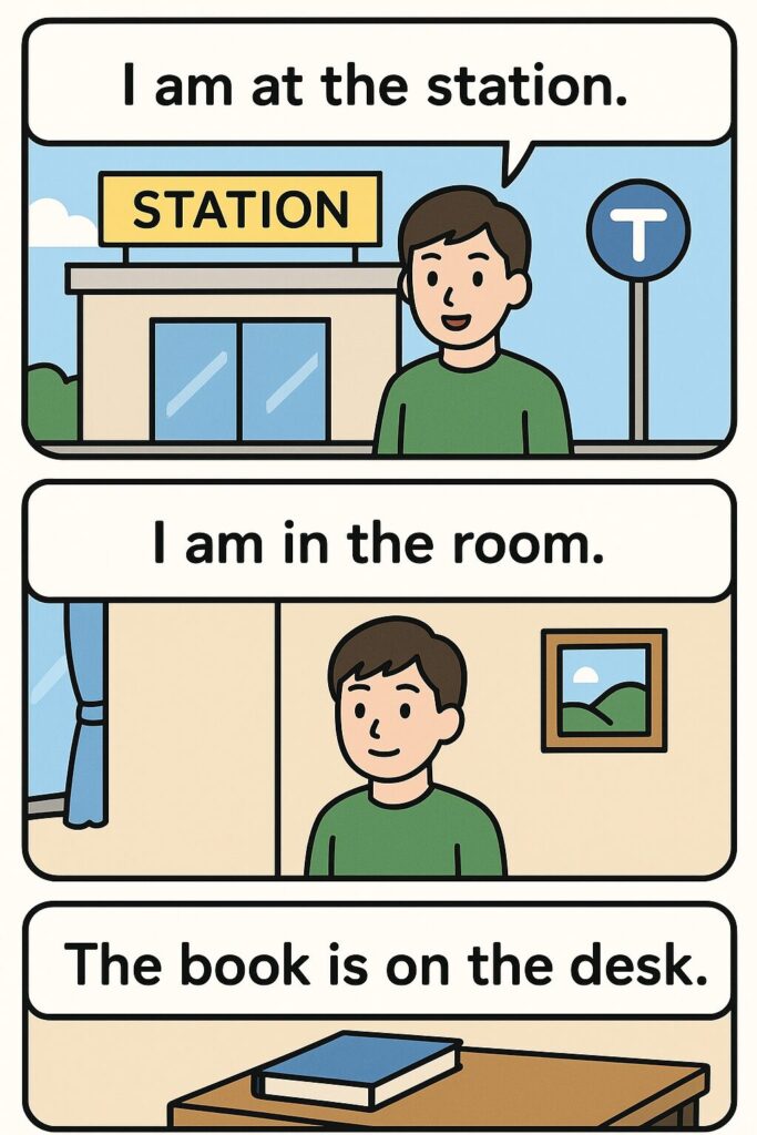 in / on / atの場所による使い分けの図解②