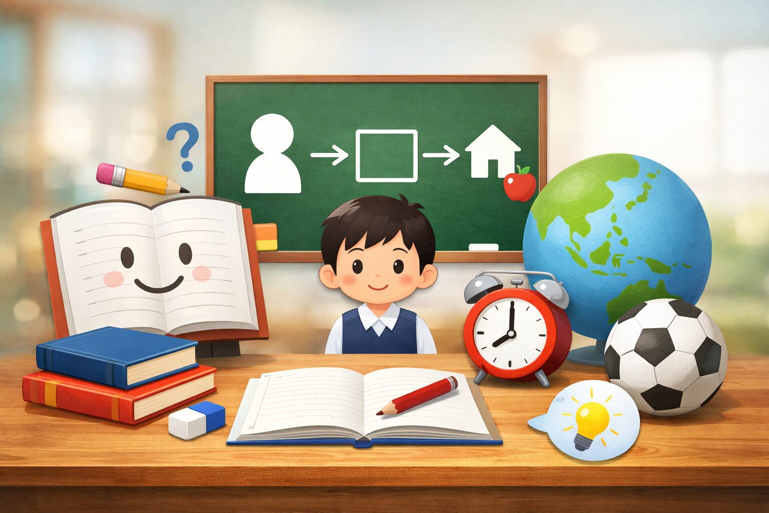 英語文法の基礎であるbe動詞を楽しく勉強している中学1年生